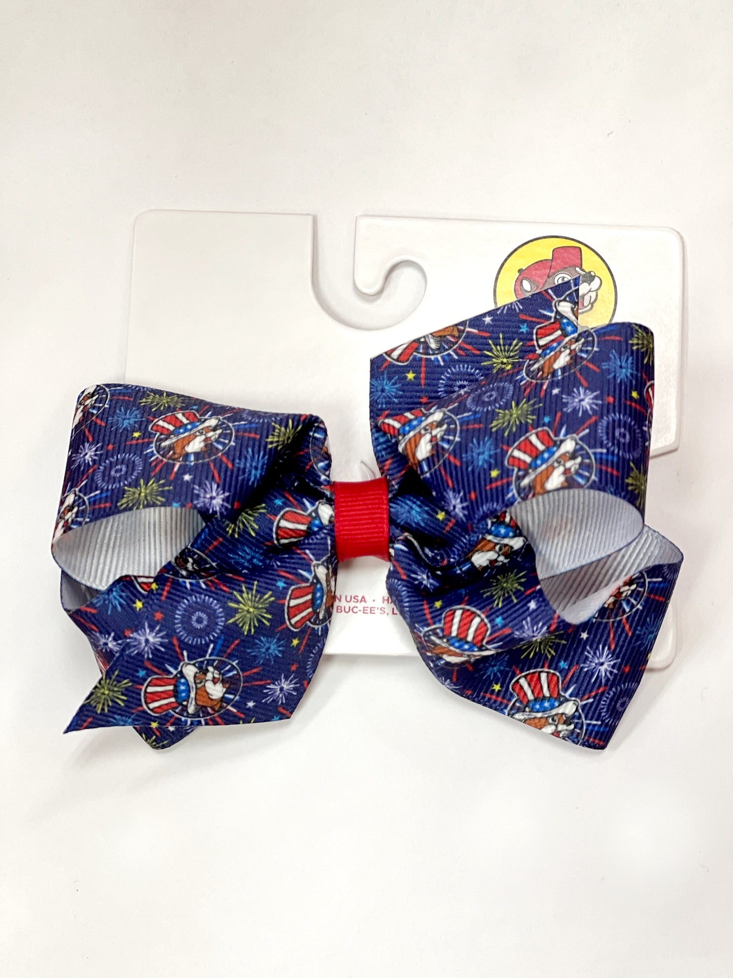 Buc-ee's Blue Fourth of July Hair Bow 