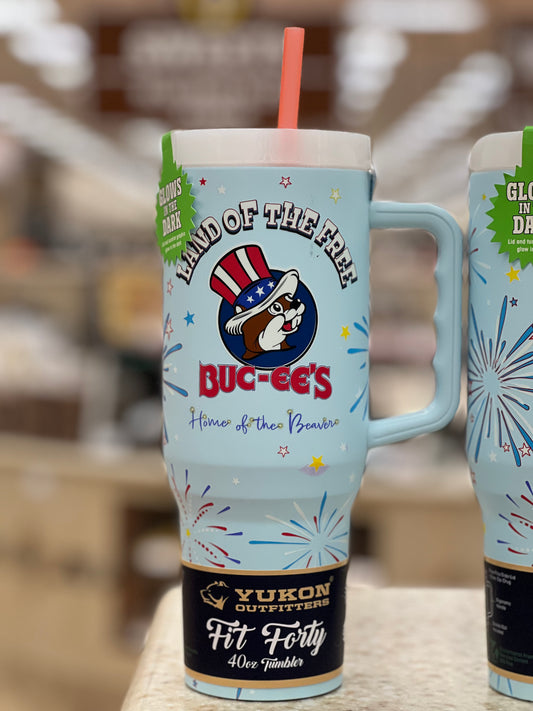 Buc-ee's 4th of July  Land of the Free Home of the Beaver  Glow in the dark Tumbler 