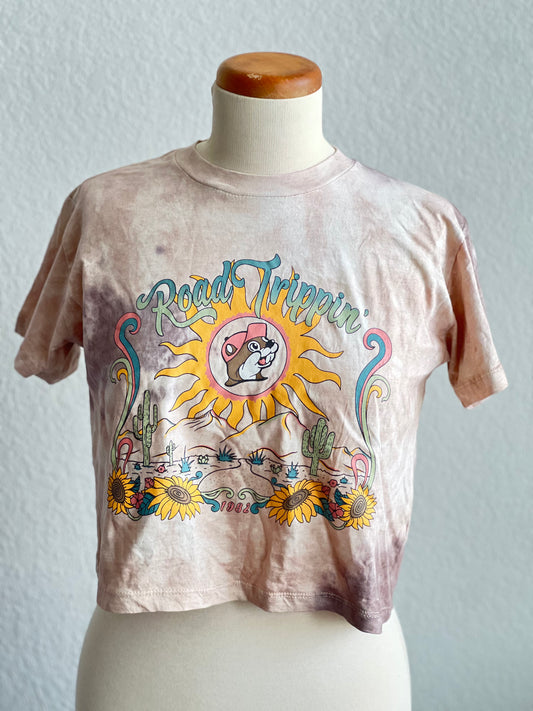 Buc-ee's Brown Tie Dye Road Trippin Crop Top