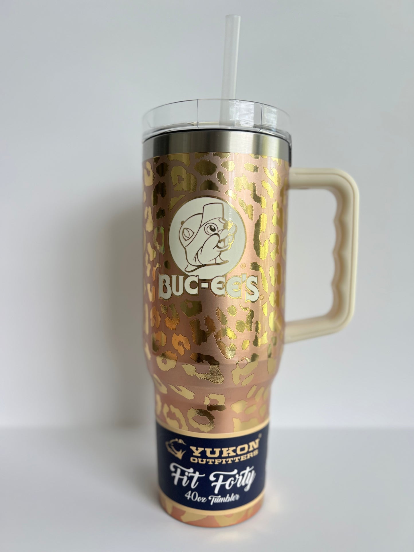 Buc-ee's Fit Forty 40 oz Gold Leopard Tumbler