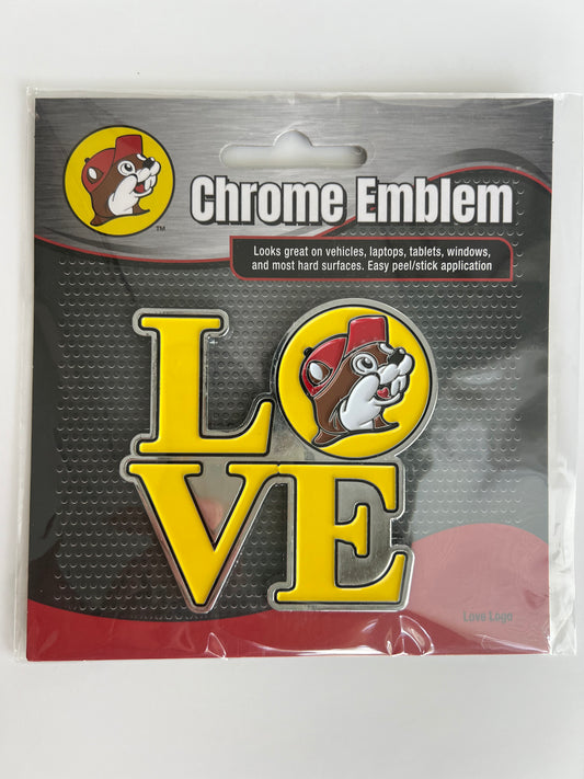 Buc-ee's Love Logo Chrome Emblem