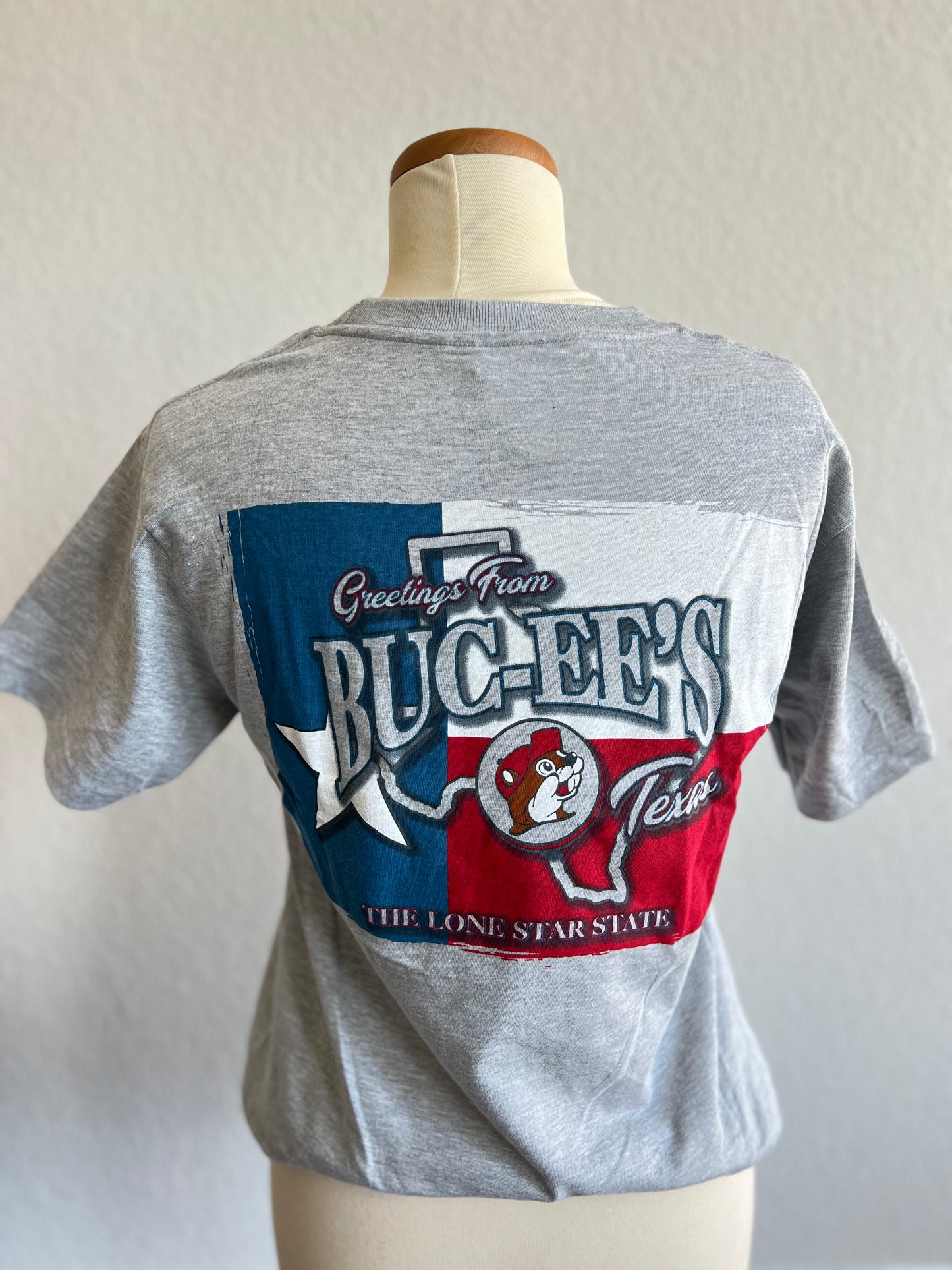  The back of Greetings from Buc-ee's Lone Star State Edition Grey Shirt